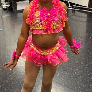 Vibrant Kids Dance Costume with Sequins